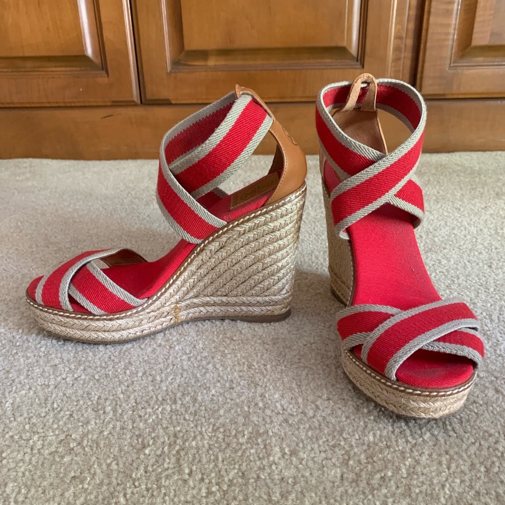 Tory Burch - Red espadrille wedges - worn twice